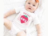 Chequered Strawberry Tee - Berry Sweet One