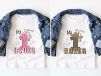 Pink & Brown My First Rodeo Birthday Shirts