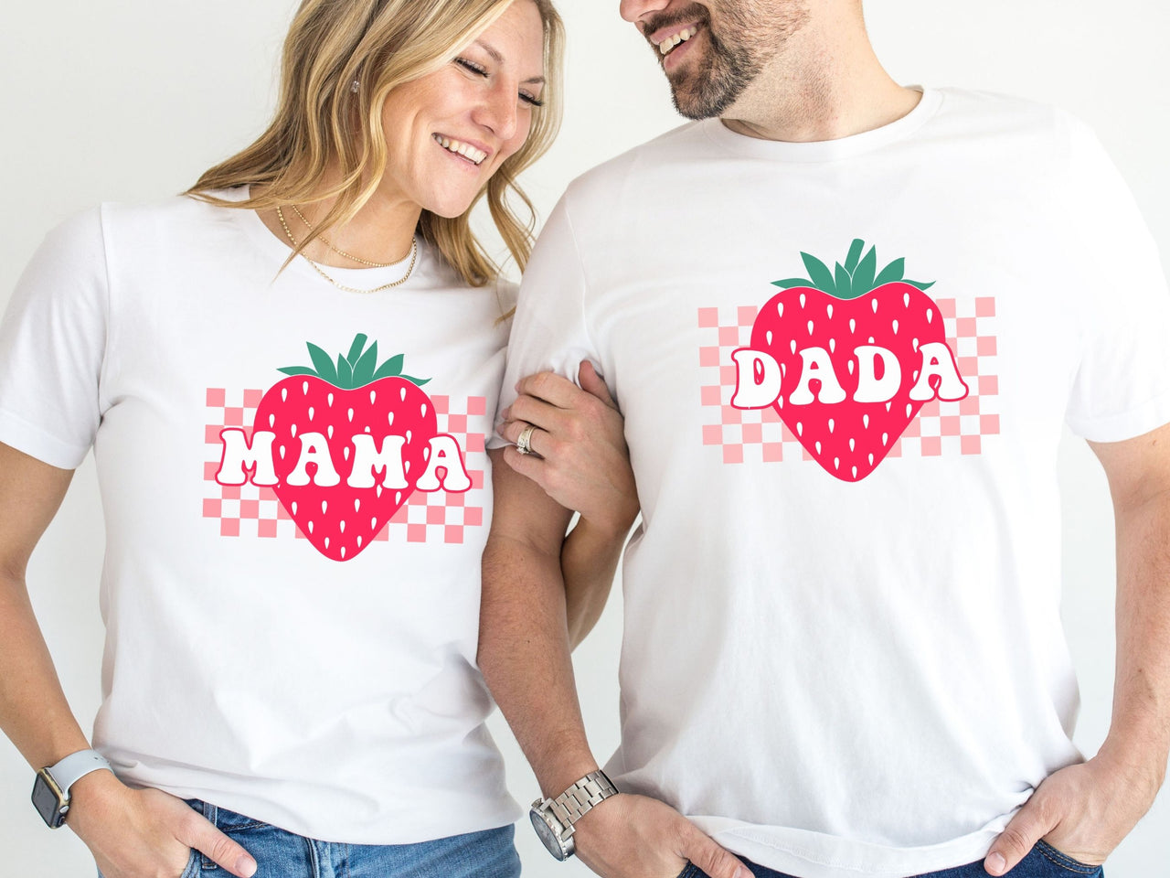 Chequered Strawberry Tee - Berry Sweet One