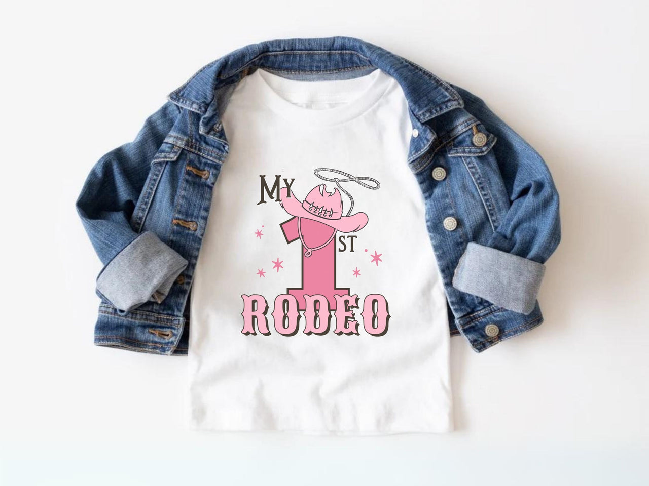 Pink & Brown My First Rodeo Birthday Shirts