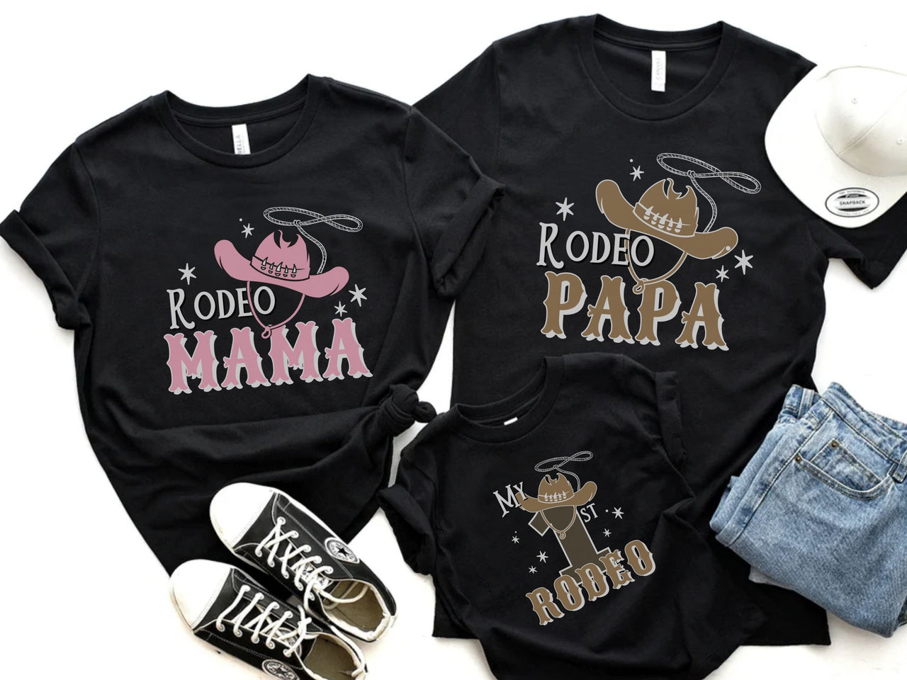 Pink & Brown My First Rodeo Birthday Shirts