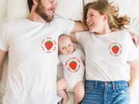Mama Dada Stawberry Pocket Design Shirt