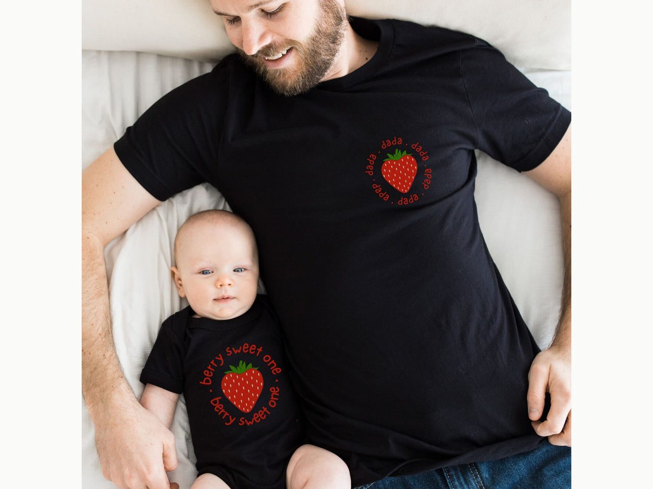 Mama Dada Stawberry Pocket Design Shirt