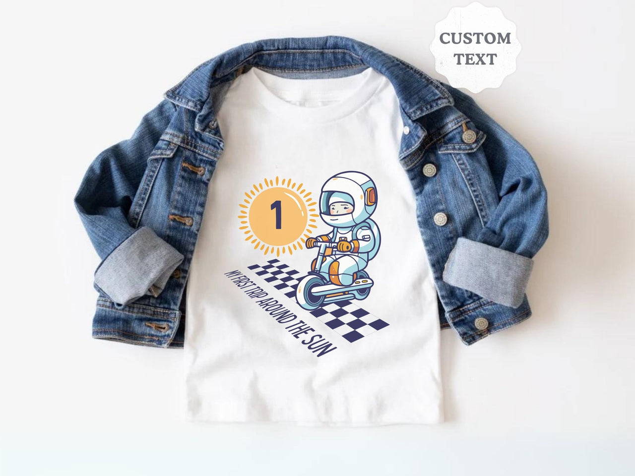Cycling Astronaut - First Trip Around The Sun Birthday Theme