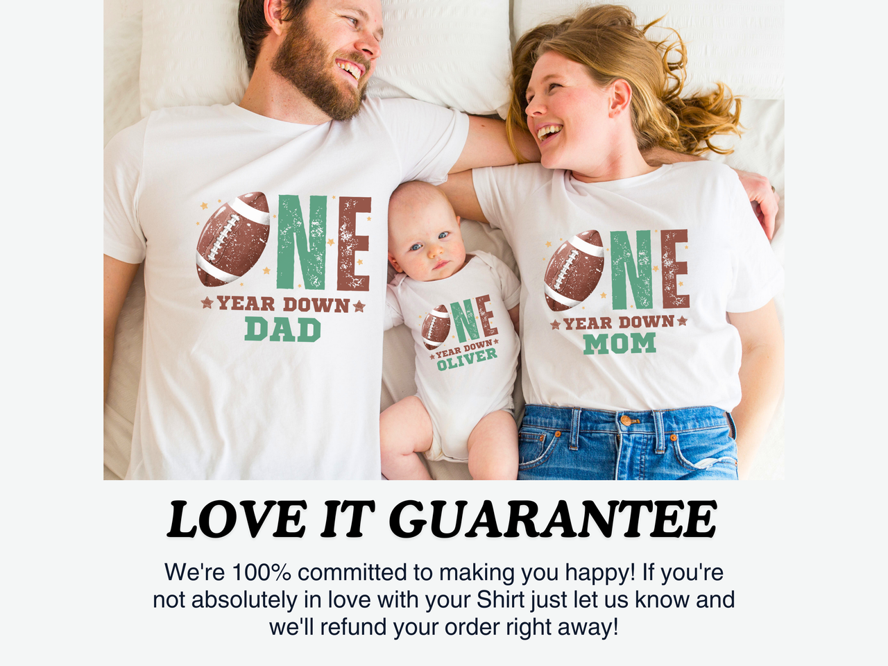 Personalized One Year Down - Football First Birthday Shirt