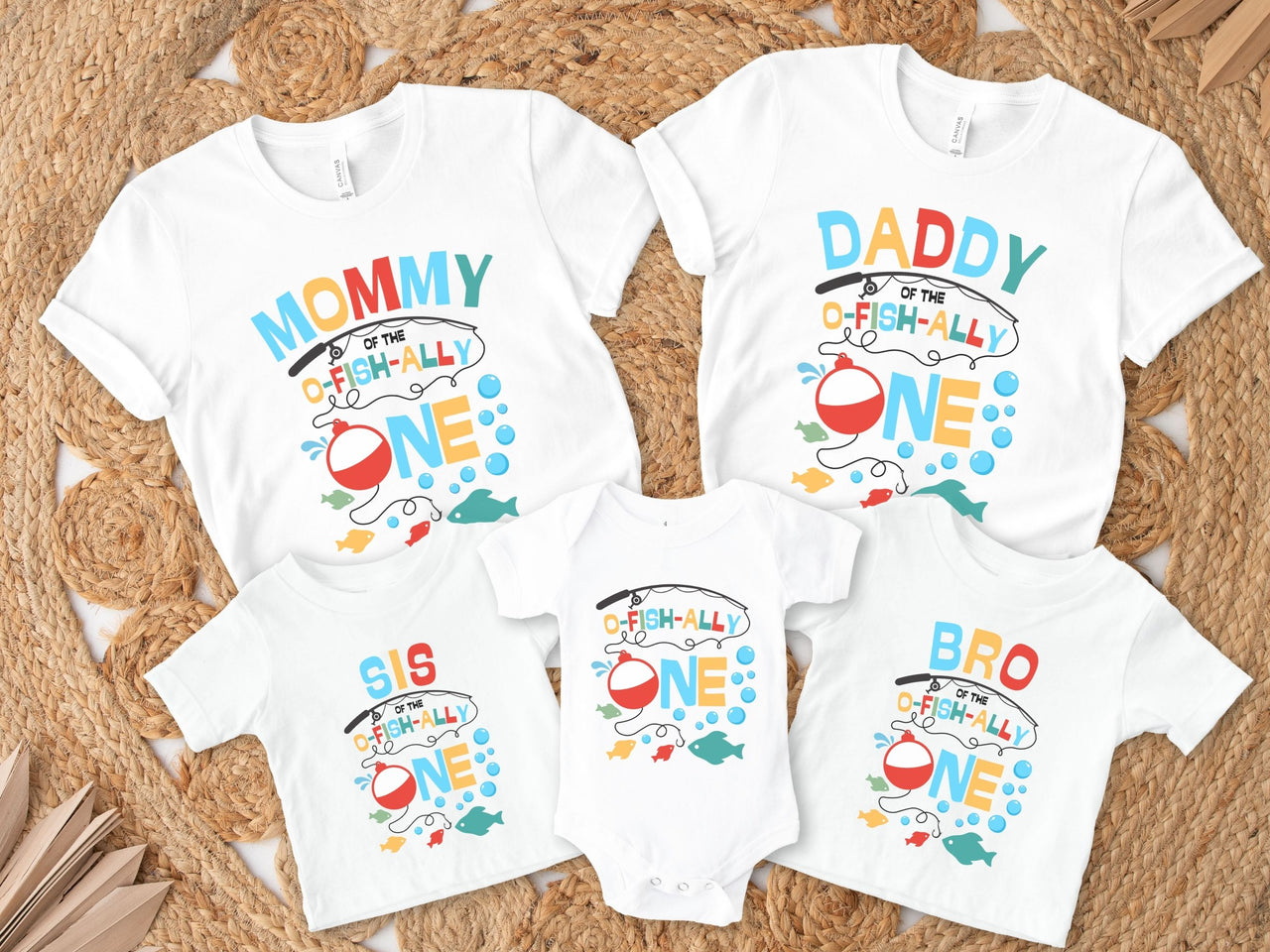 Colorful O-Fish-Ally One - Fish Theme Birthday Shirts