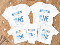 Retro Houston We Have a One Year Old - Space Theme Tshirt