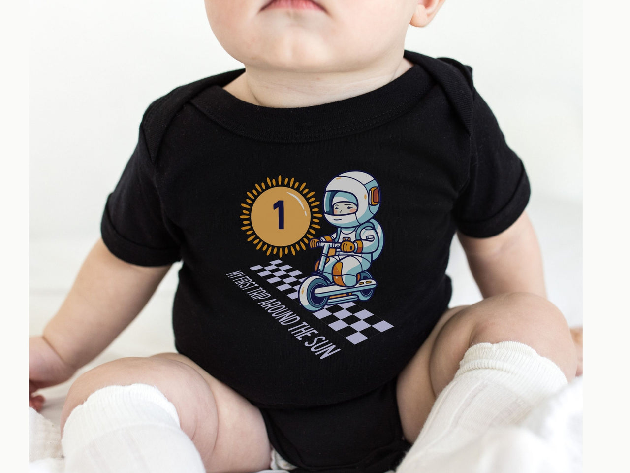Cycling Astronaut - First Trip Around The Sun Birthday Theme