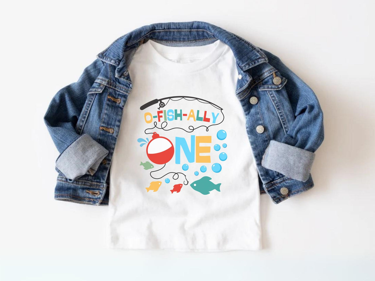 Colorful O-Fish-Ally One - Fish Theme Birthday Shirts