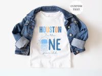 Retro Houston We Have a One Year Old - Space Theme Tshirt