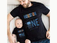 Retro Houston We Have a One Year Old - Space Theme Tshirt