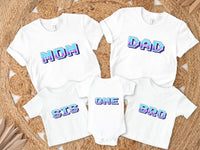 Retro Cosmic Family Matching First Birthday Shirts