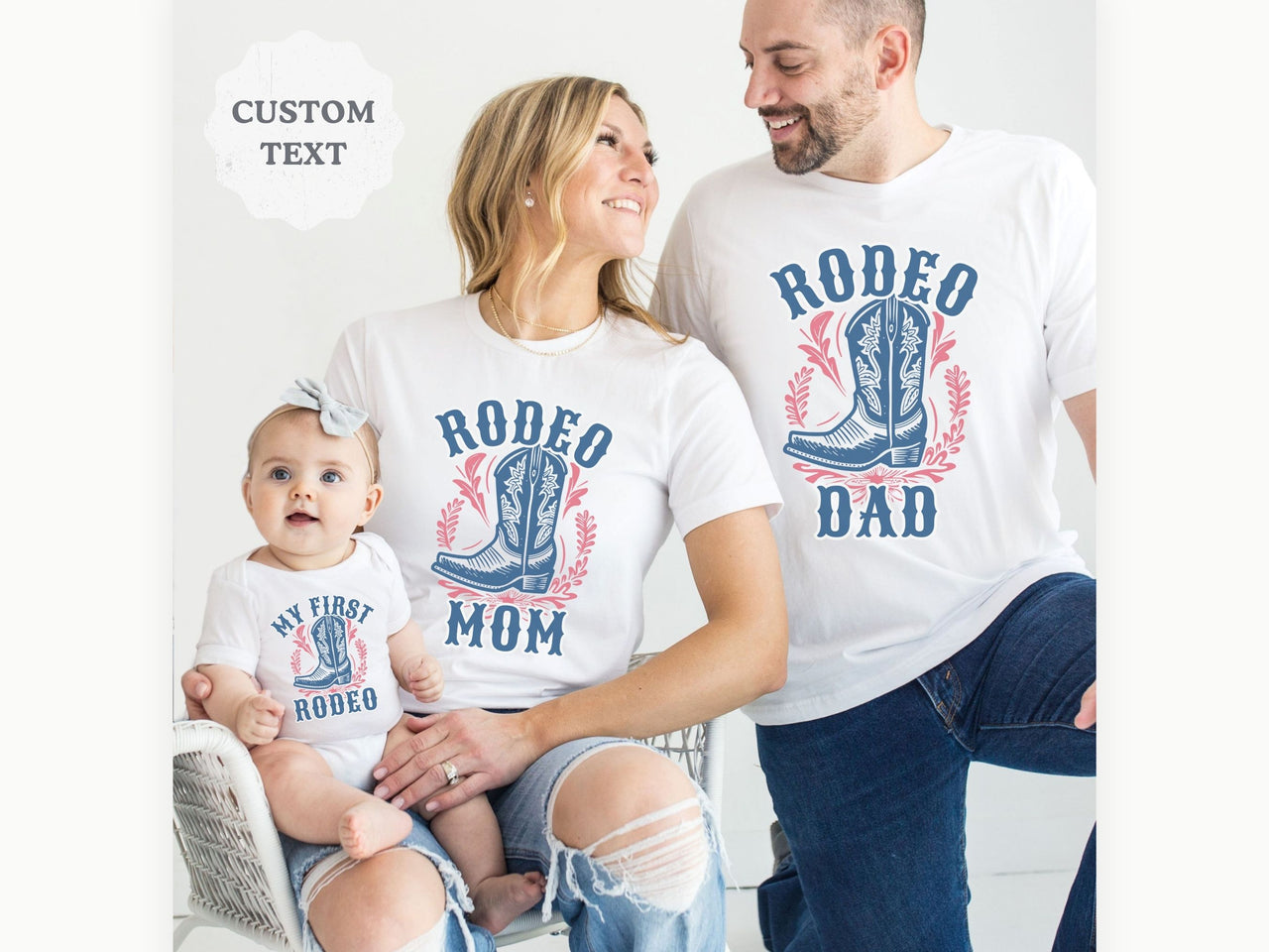 Cowboy Boots - Rodeo Mama Dada Matching Tees