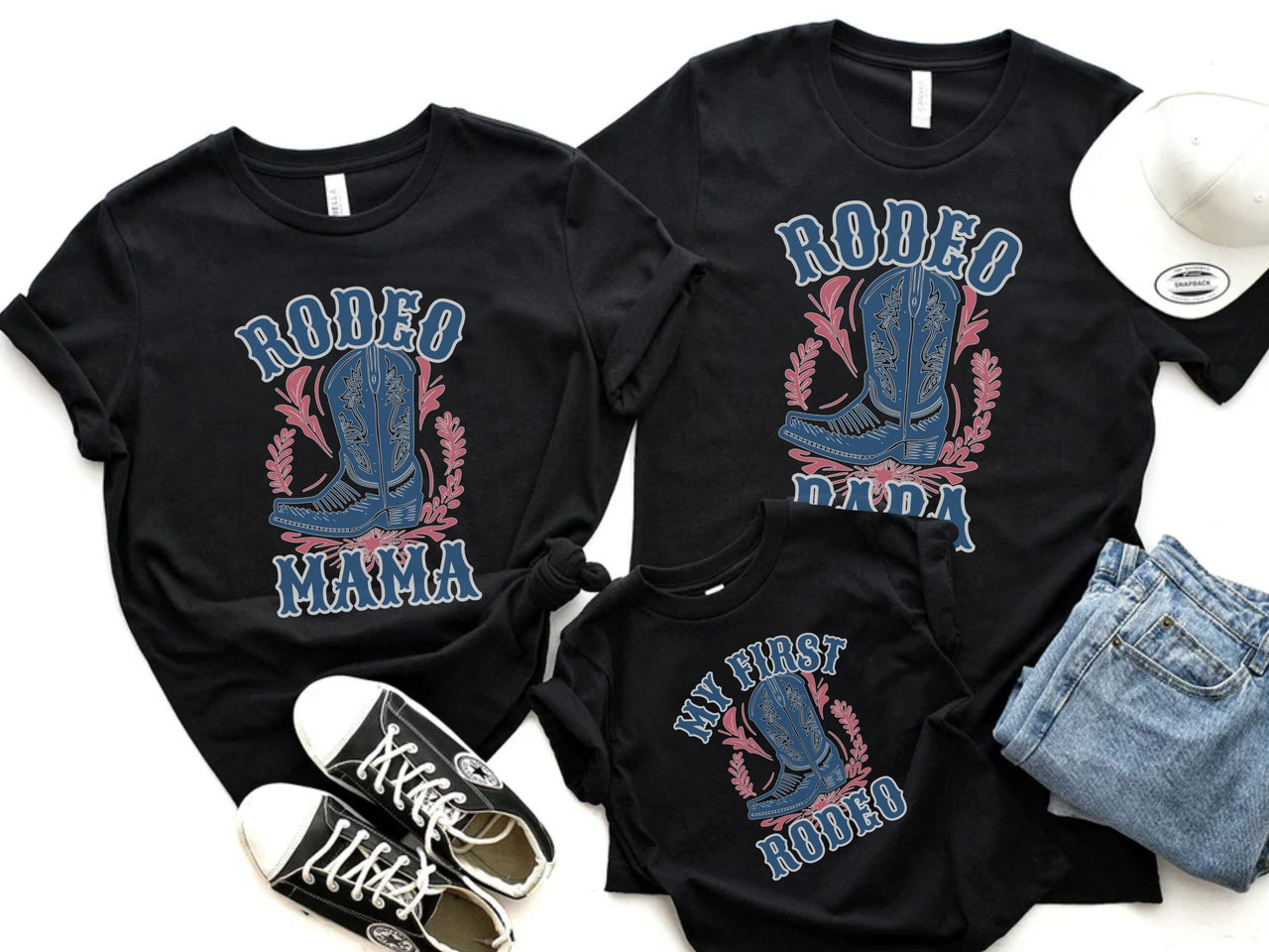 Cowboy Boots - Rodeo Mama Dada Matching Tees