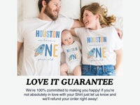Colorful Houston 1st Birthday Family Matching Shirt