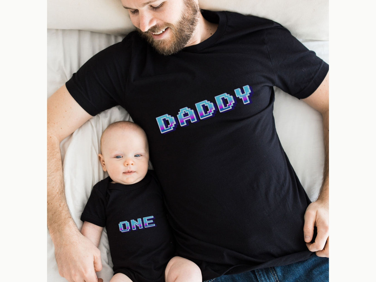 Retro Cosmic Family Matching First Birthday Shirts