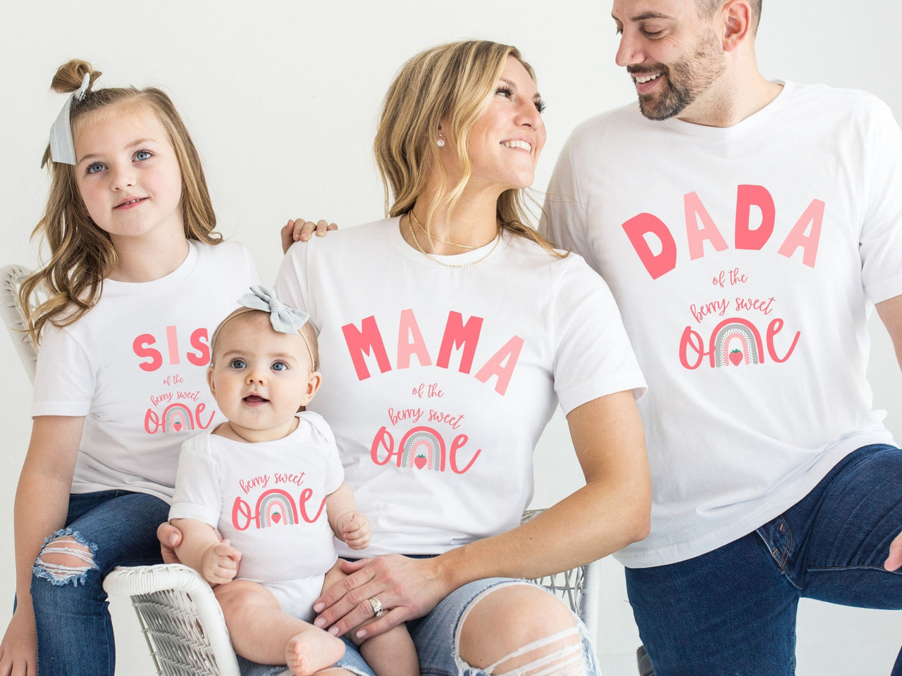 Cute Stawberry Rainbow Birthday Crew Shirts