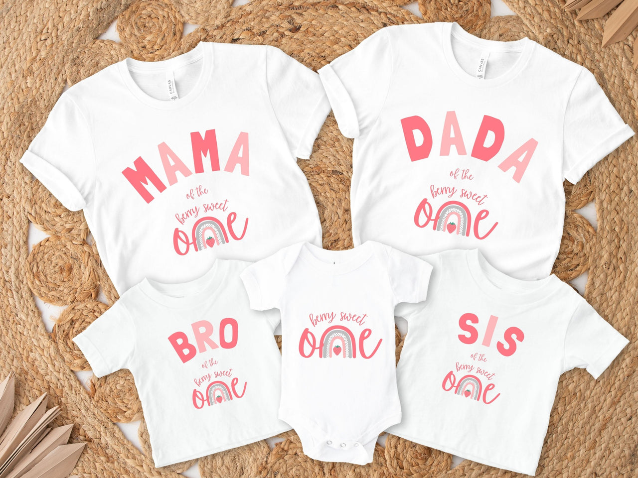 Cute Stawberry Rainbow Birthday Crew Shirts