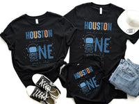 Retro Houston We Have a One Year Old - Space Theme Tshirt