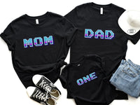 Retro Cosmic Family Matching First Birthday Shirts