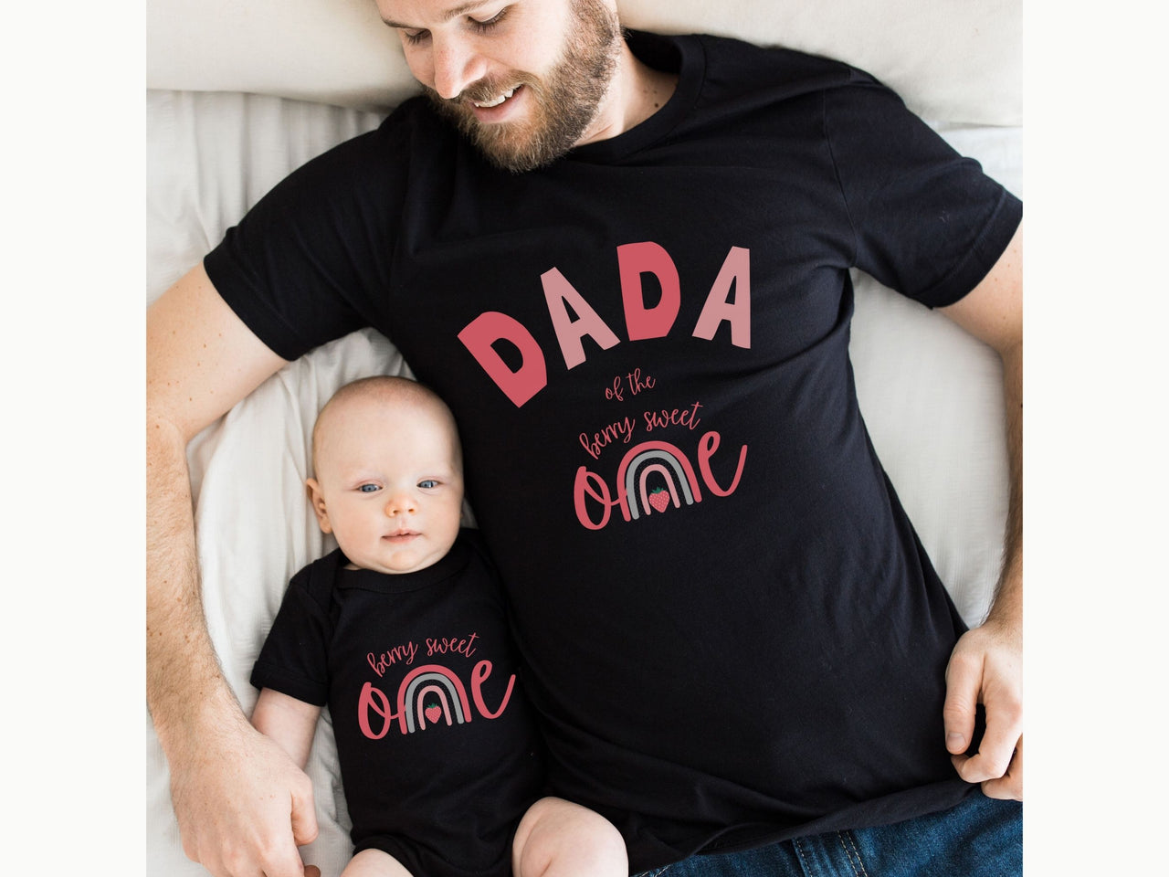 Cute Stawberry Rainbow Birthday Crew Shirts