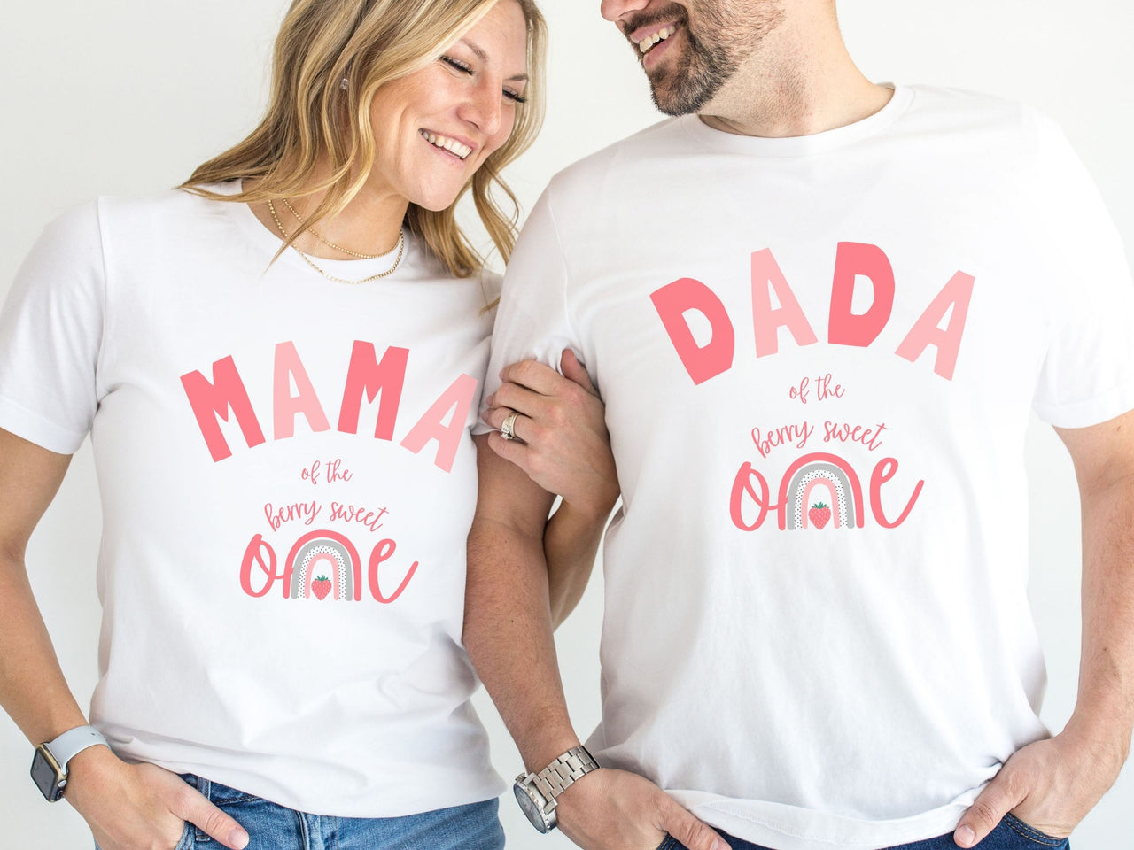 Cute Stawberry Rainbow Birthday Crew Shirts