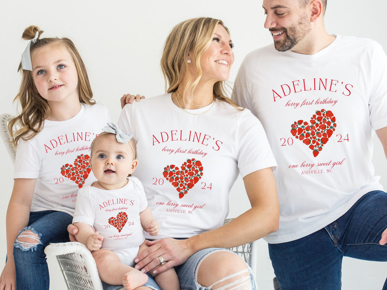 Personalized Strawberry Heart Birthday Shirt
