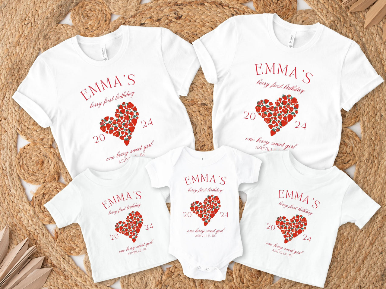 Personalized Strawberry Heart Birthday Shirt