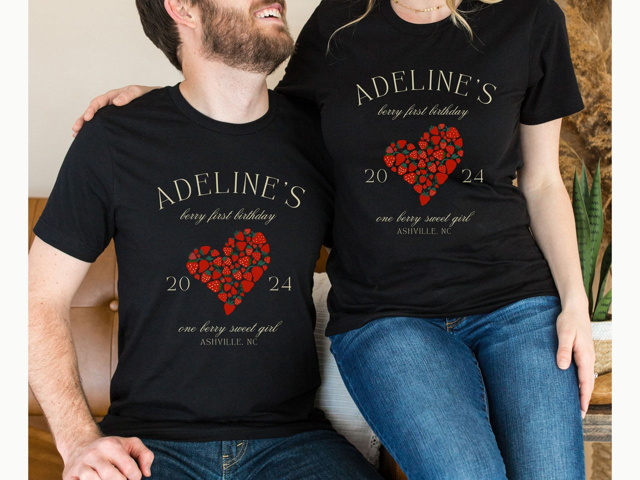 Personalized Strawberry Heart Birthday Shirt