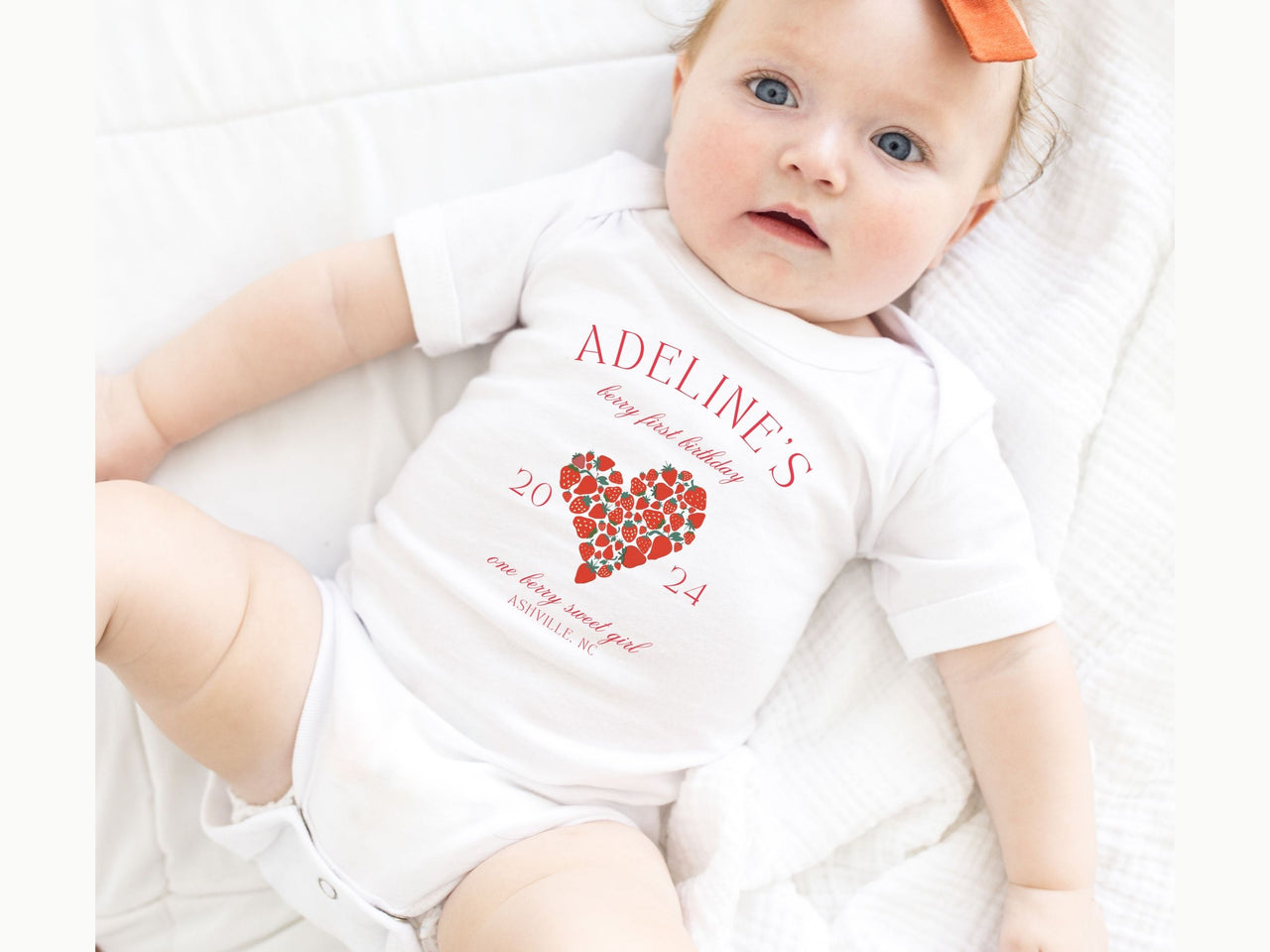 Personalized Strawberry Heart Birthday Shirt
