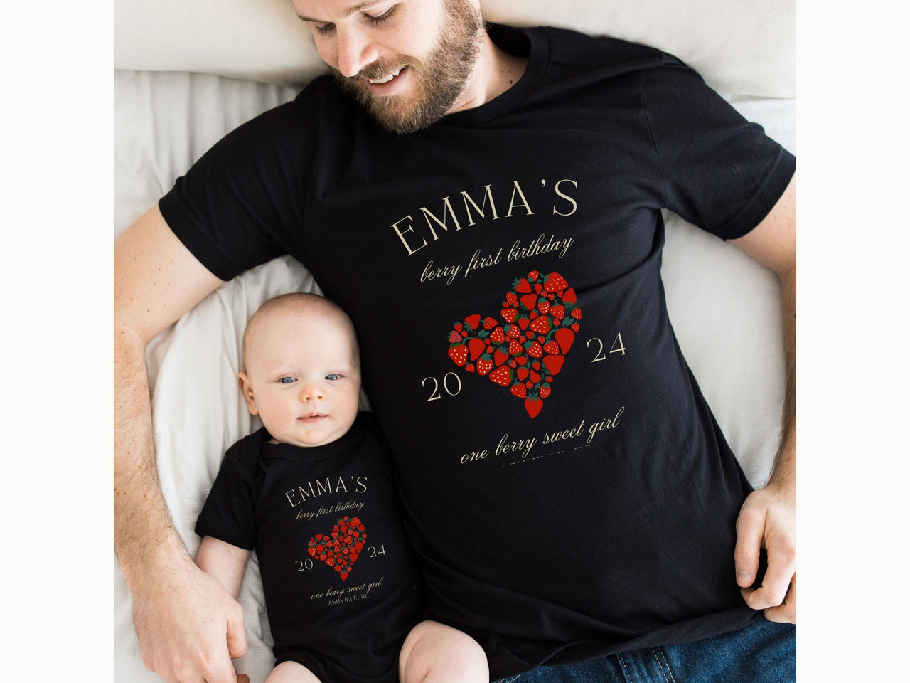 Personalized Strawberry Heart Birthday Shirt