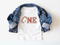 First Year Down Pocket Design Tee - Football Birthday