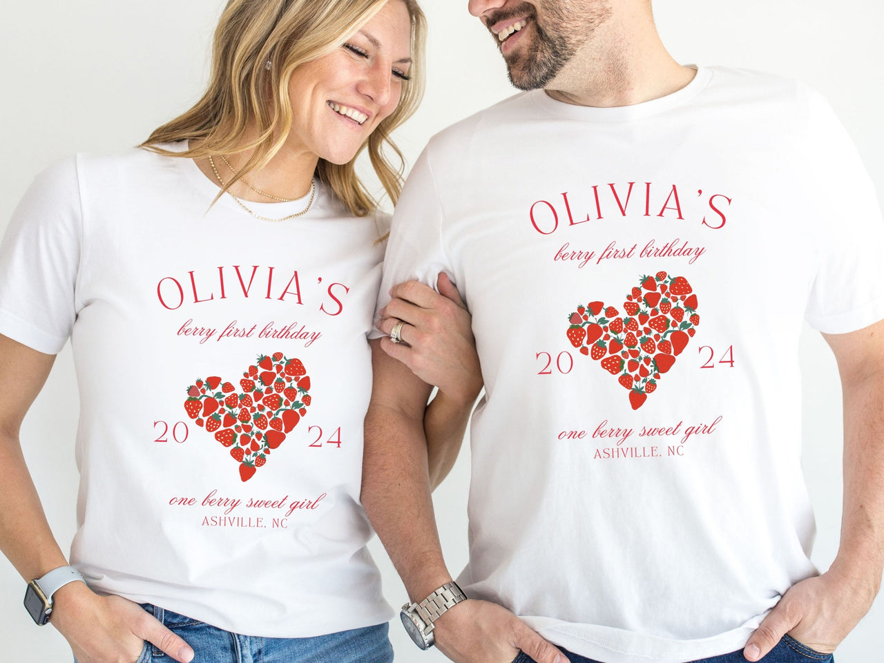 Personalized Strawberry Heart Birthday Shirt