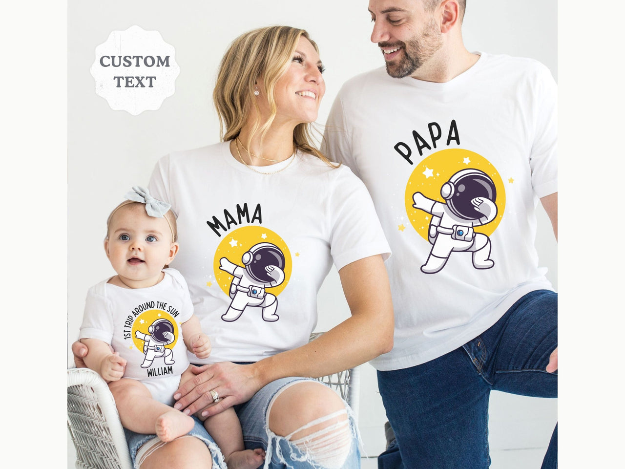 Astronaut Dabbing - Space Theme Family Matching Shirts