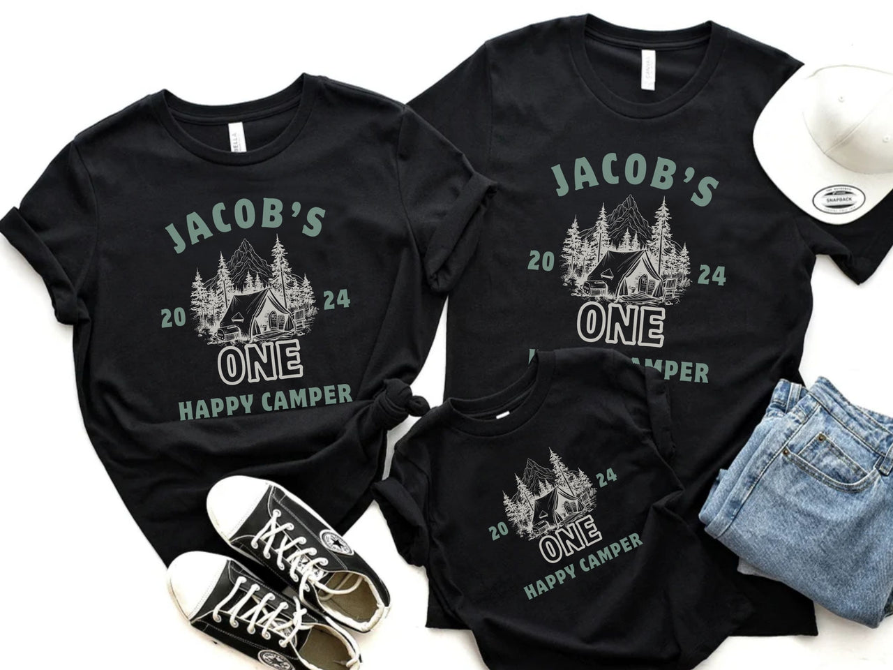 Personalized Tent Life Tee - One Happy Camper