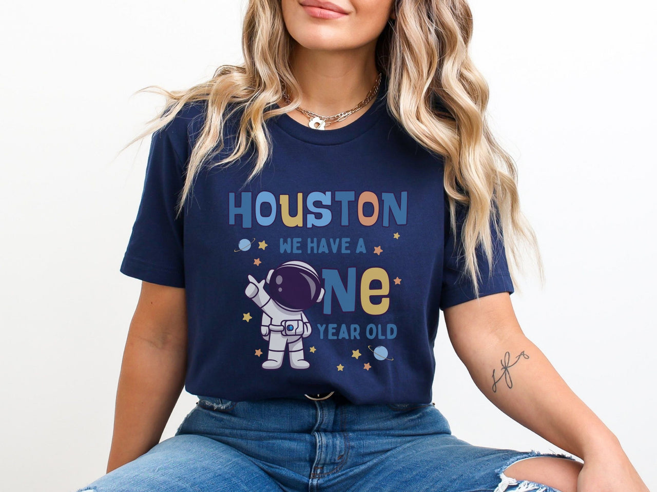 Houston We Have a One Year Old Family Matching Birthday Shirt