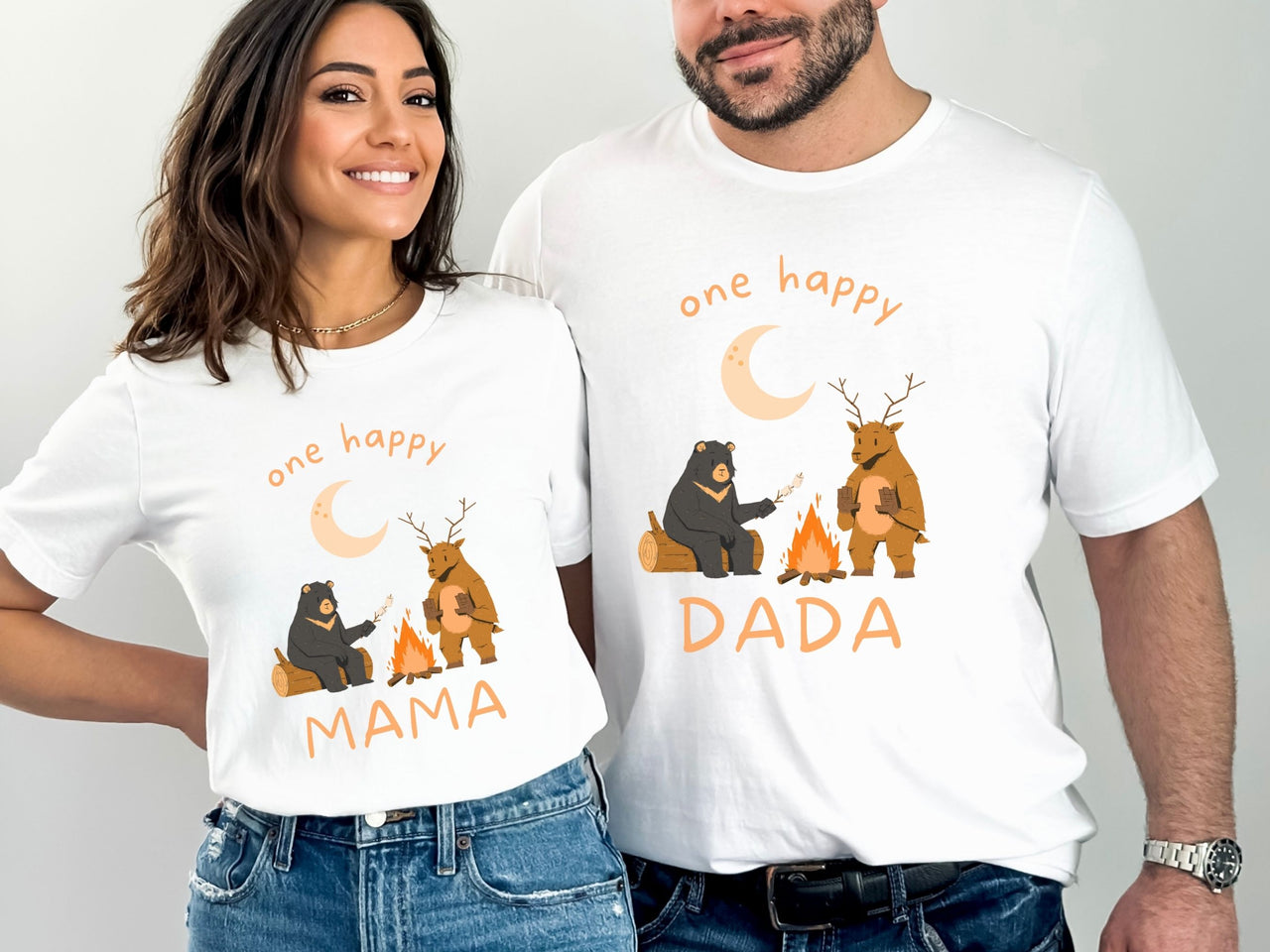 Animals Camping Under The Moonlight - 1st Birthday Shirt