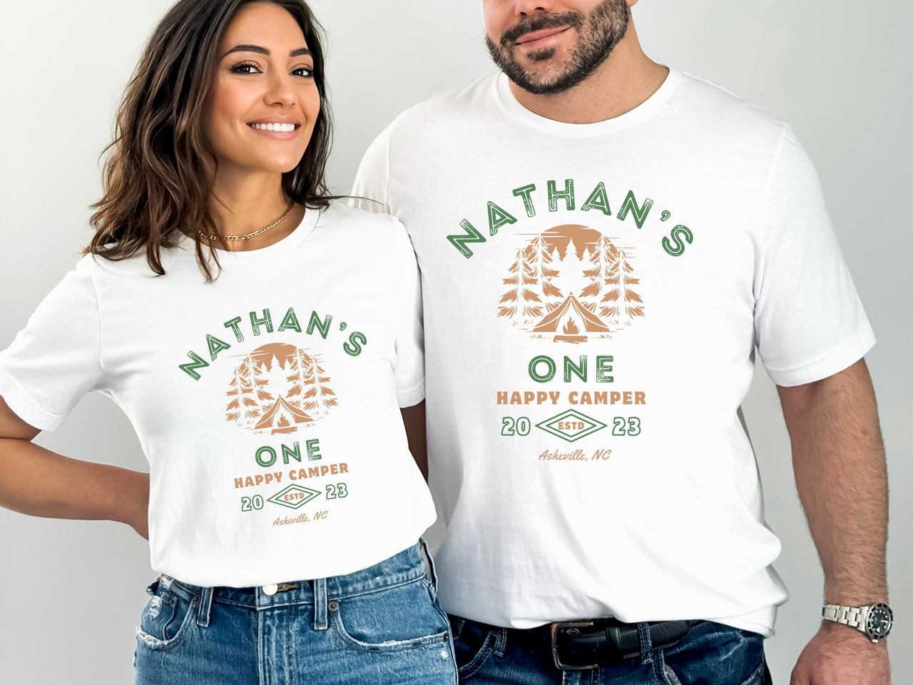 Personalized Camp Fire Tee - Camping Theme 1st Birthday