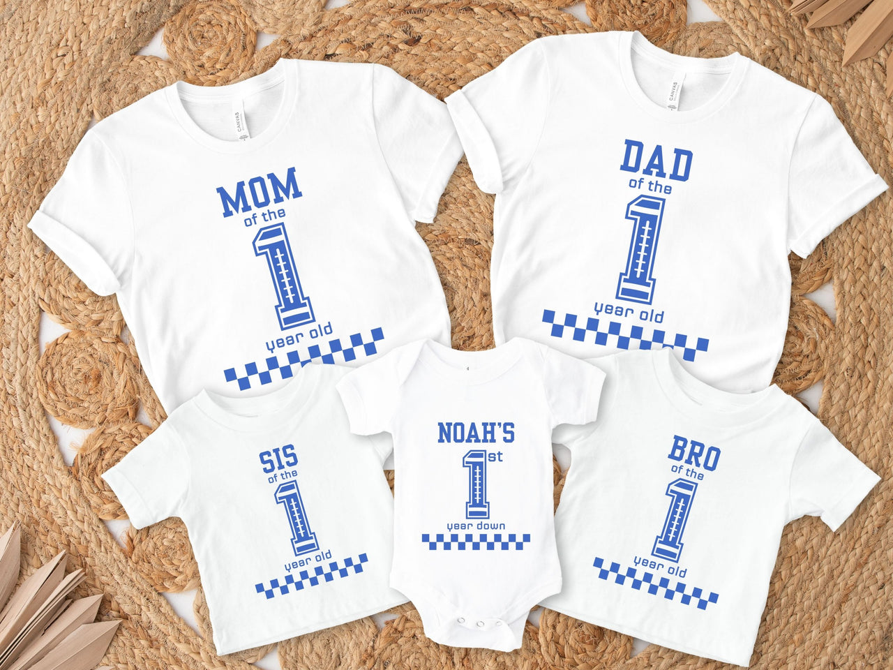 Personalized 1st Year Down Shirt – Blue Varsity Game Day Design