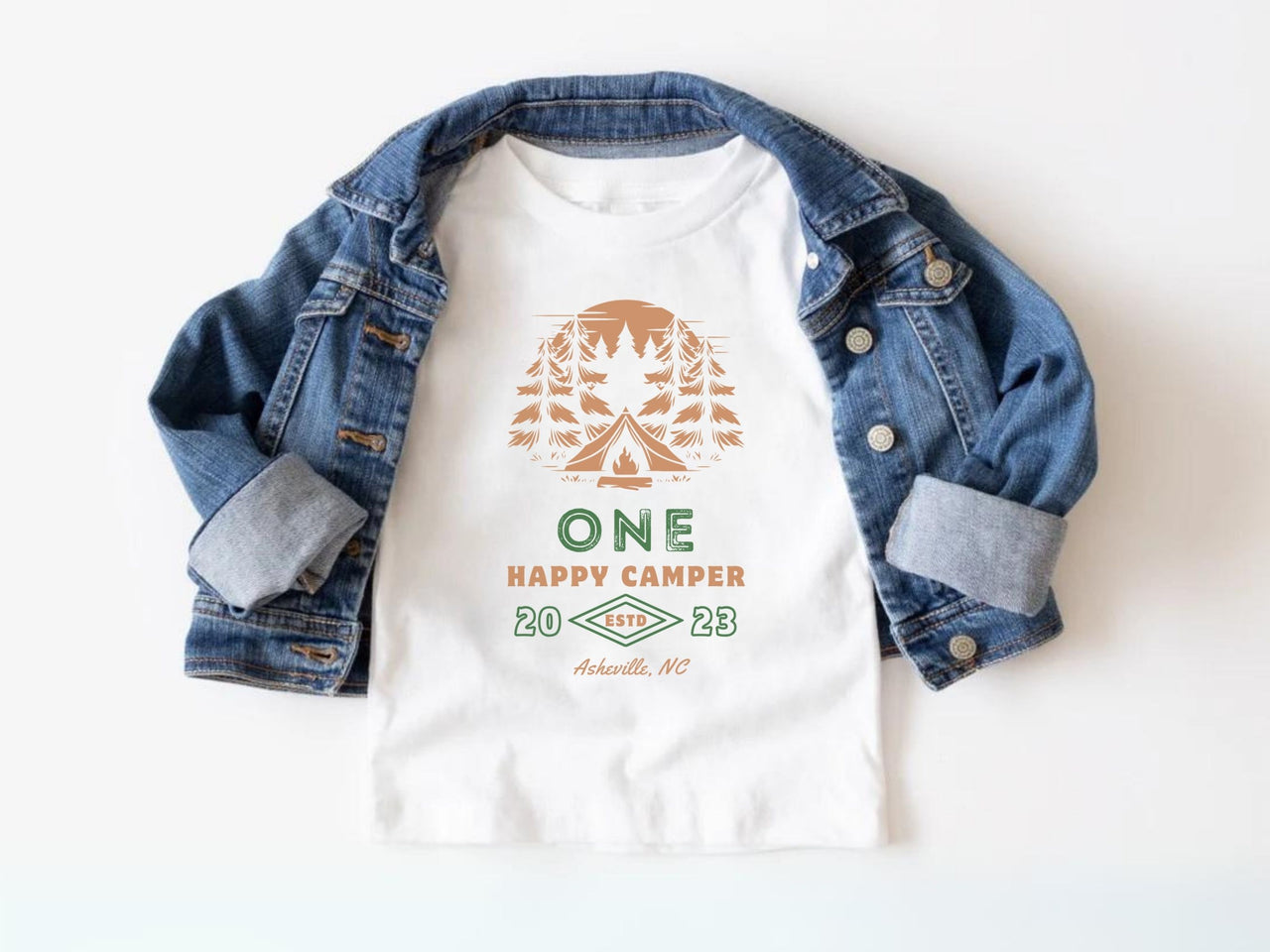 Personalized Camp Fire Tee - Camping Theme 1st Birthday