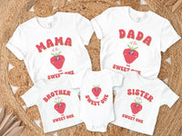 Cute Retro Strawberry First Birthday Shirts
