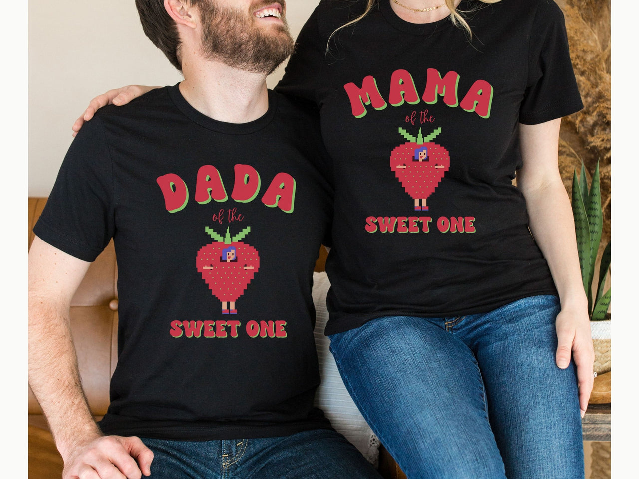 Cute Retro Strawberry First Birthday Shirts