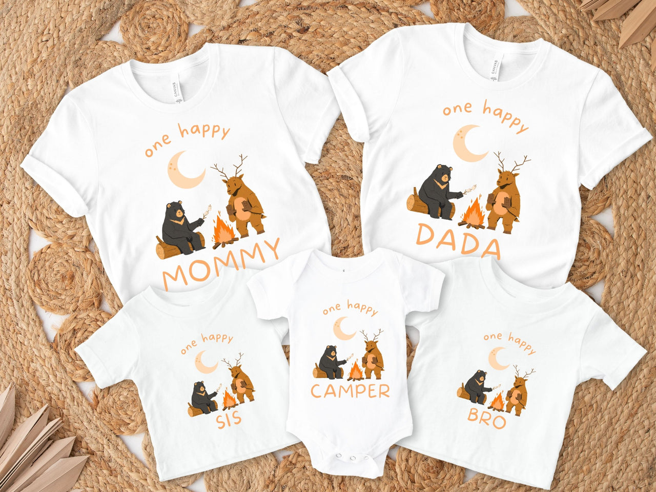 Animals Camping Under The Moonlight - 1st Birthday Shirt
