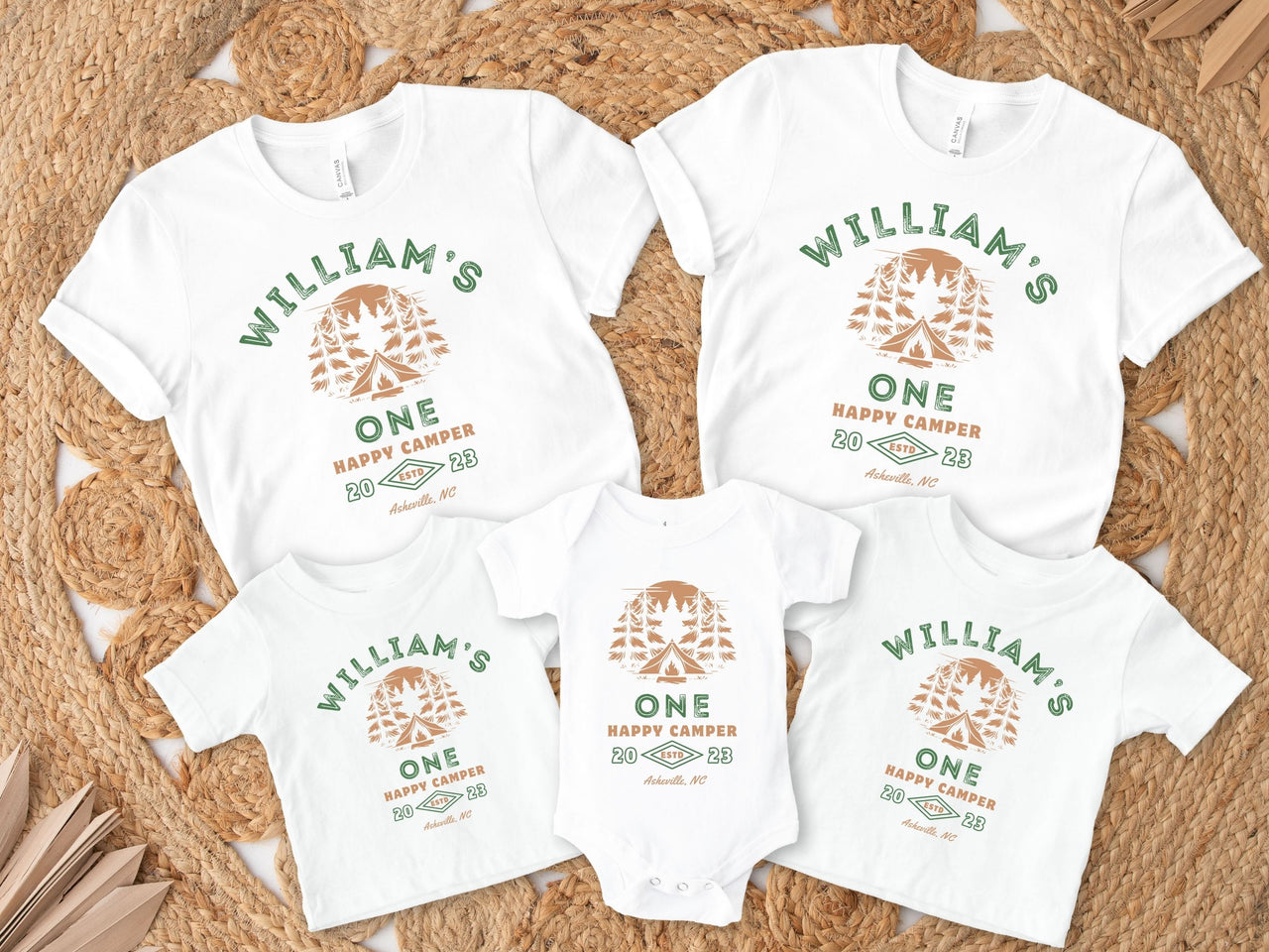 Personalized Camp Fire Tee - Camping Theme 1st Birthday
