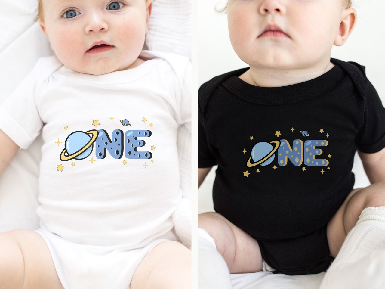 Planets & Moon Pocket Design - Space Theme Mama Dada Matching Tees