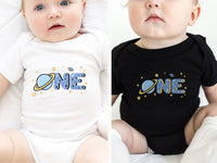 Planets & Moon Pocket Design - Space Theme Mama Dada Matching Tees