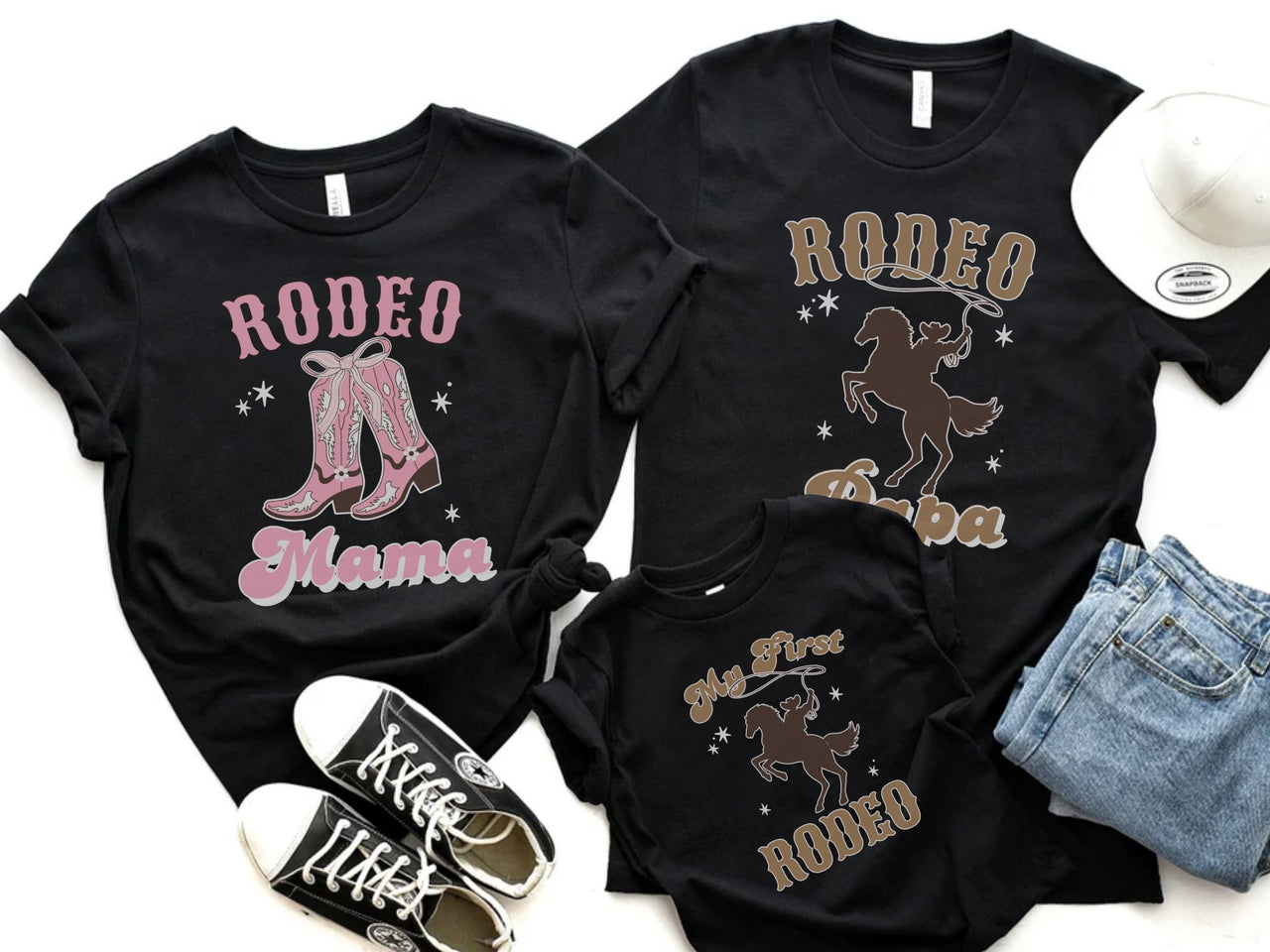 Pink & Brown Rodeo Theme First Birthday Tees