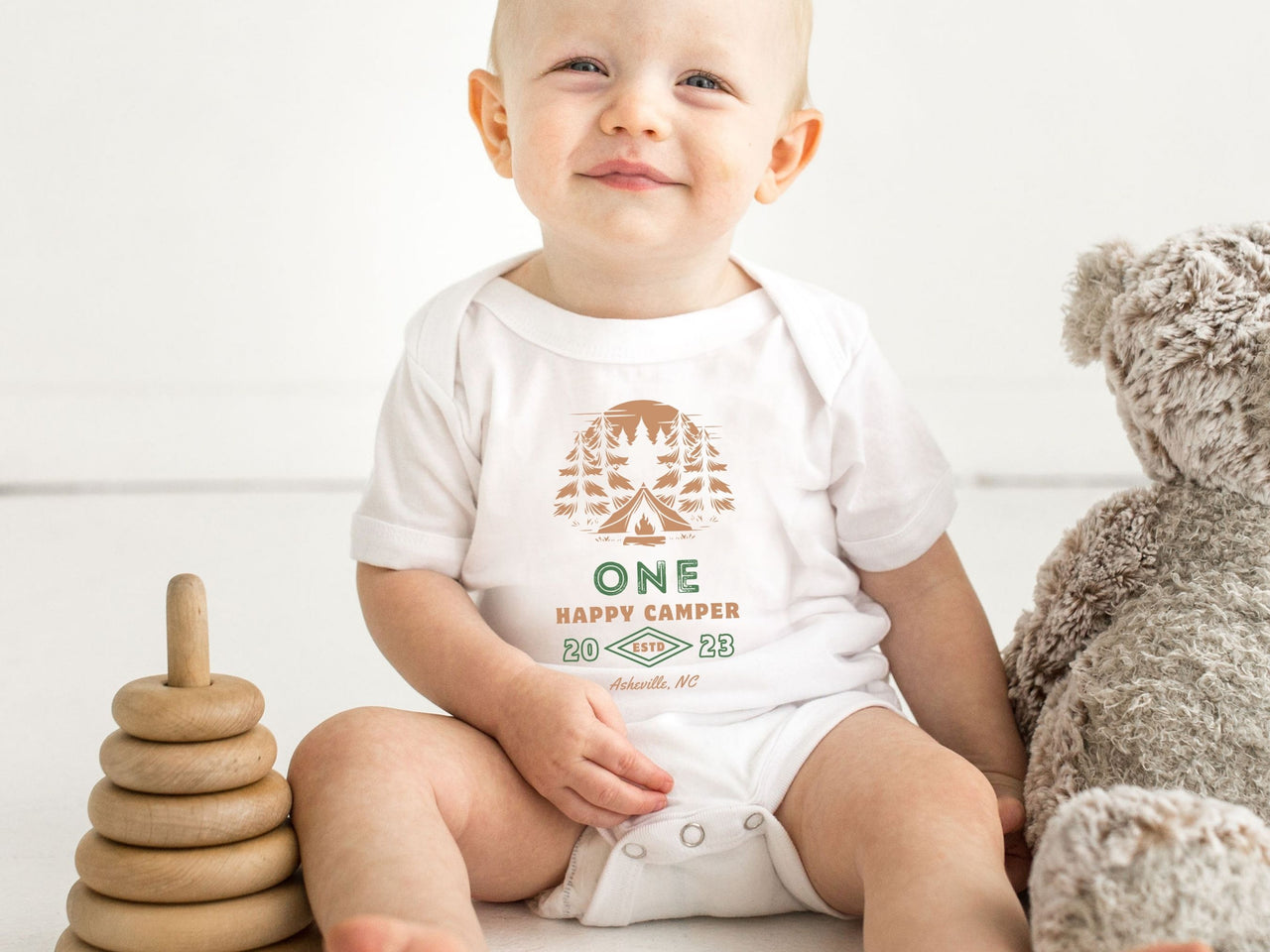 Personalized Camp Fire Tee - Camping Theme 1st Birthday
