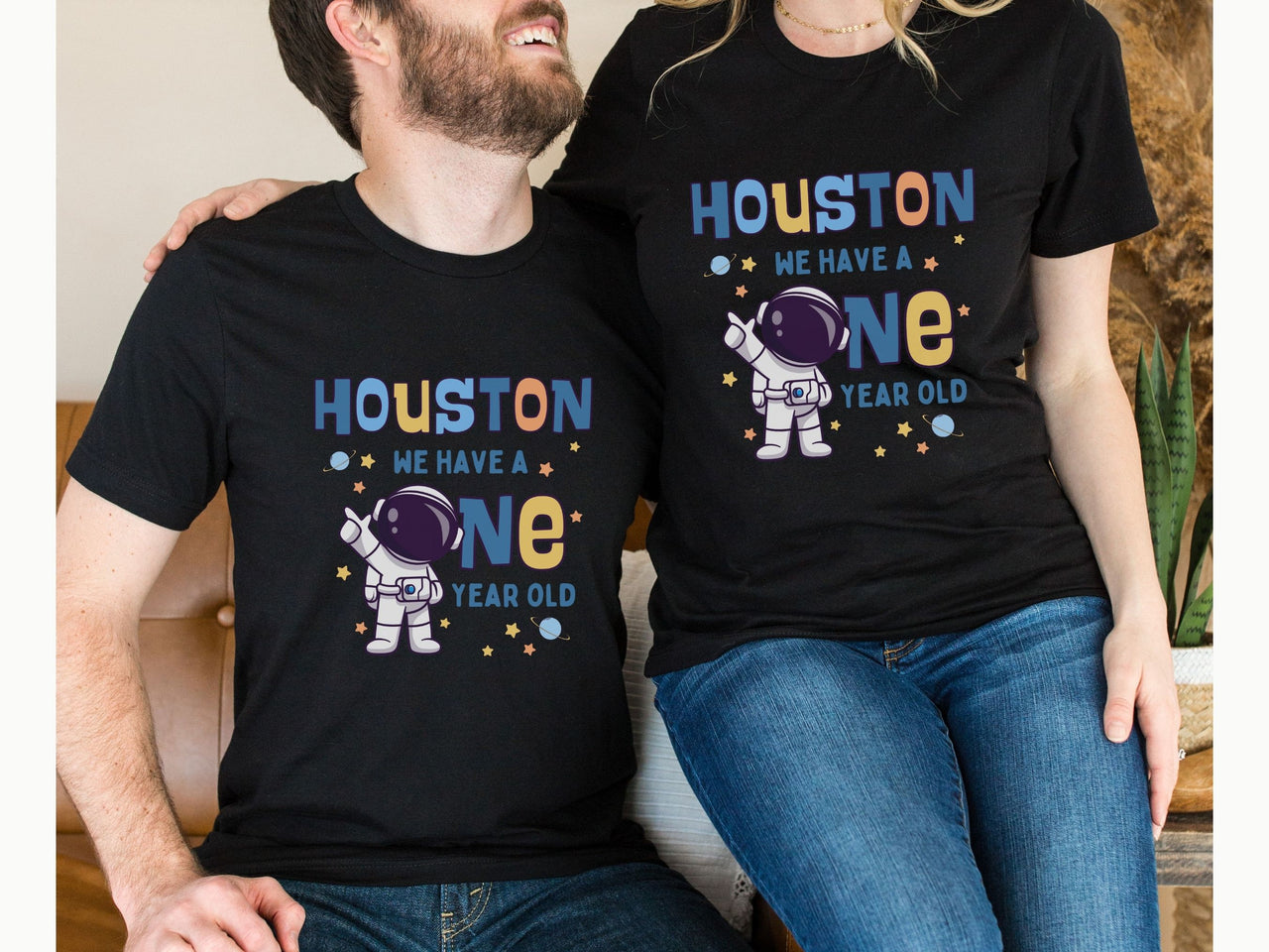 Houston We Have a One Year Old Family Matching Birthday Shirt