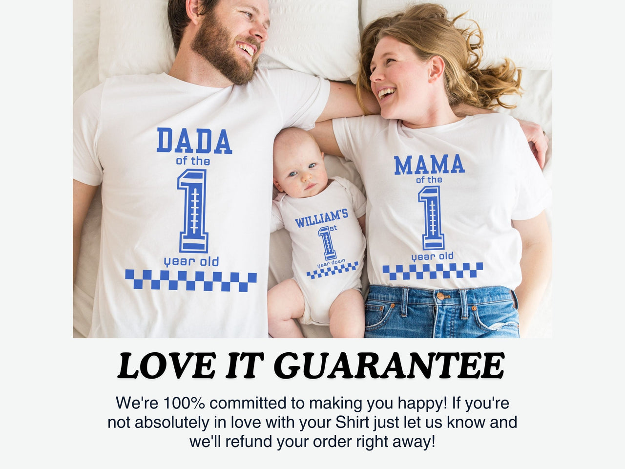Personalized 1st Year Down Shirt – Blue Varsity Game Day Design